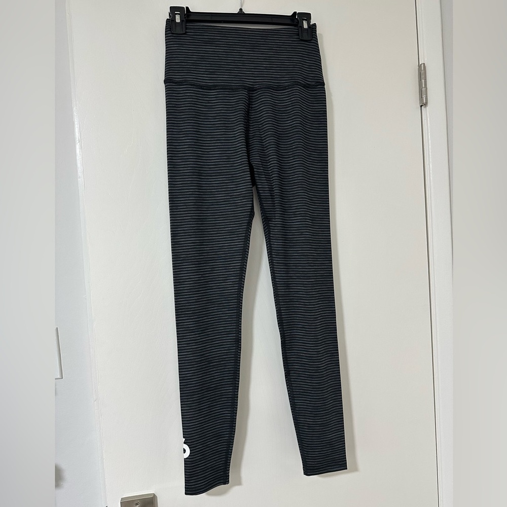 Beyond Yoga Charcoal Striped Leggings